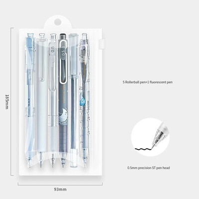 6 db/készlet Kawaii rózsaszín zselés toll 0,5 mm-es kreatív, aranyos, semleges fekete tintatoll gyerekeknek, iskolai irodai ajándék, írás vissza az iskolába
