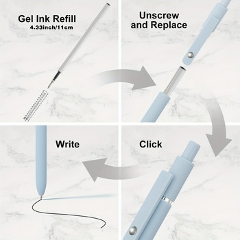 5 бр./компл. 0,5 мм бързосъхнеща гел химикалка с фин връх, гладка писалка, сладка химикалка, гладко писане, училищни офис консумативи