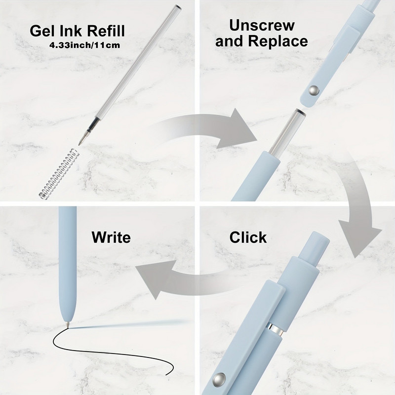 5 kom/set 0,5 mm brzosušeća gel olovka s finim vrhom, glatka olovka za pisanje, slatka kemijska olovka, glatko pisanje, školski uredski pribor