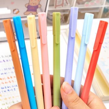 Гел химикалка 0,5 мм пълнене с гладко мастило, издръжлива писалка за подписване, 5 цвята, ретро цветни химикалки Macarons, подаръчен комплект