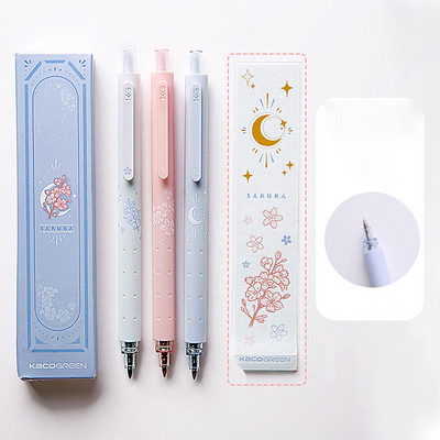 3db/doboz Kawaii Sakura gél tollak fekete tintával, semleges tollak koreai írószer íróeszköz iskolai aláírás toll irodaszerekhez