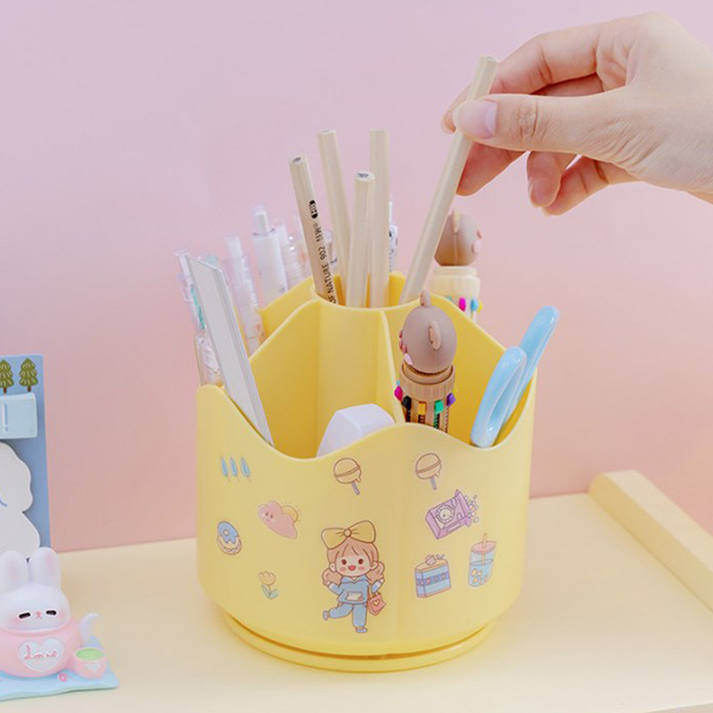 Nagy kapacitású tolltartó Forgó írószer-szervező ceruza tolltartó asztali szervező ceruzatartó edény otthoni irodához