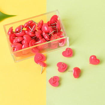50 бр./компл. Творчески игли във формата на сърце Сладки розови игли Thumbtack Аксесоари за офис ученически пособия