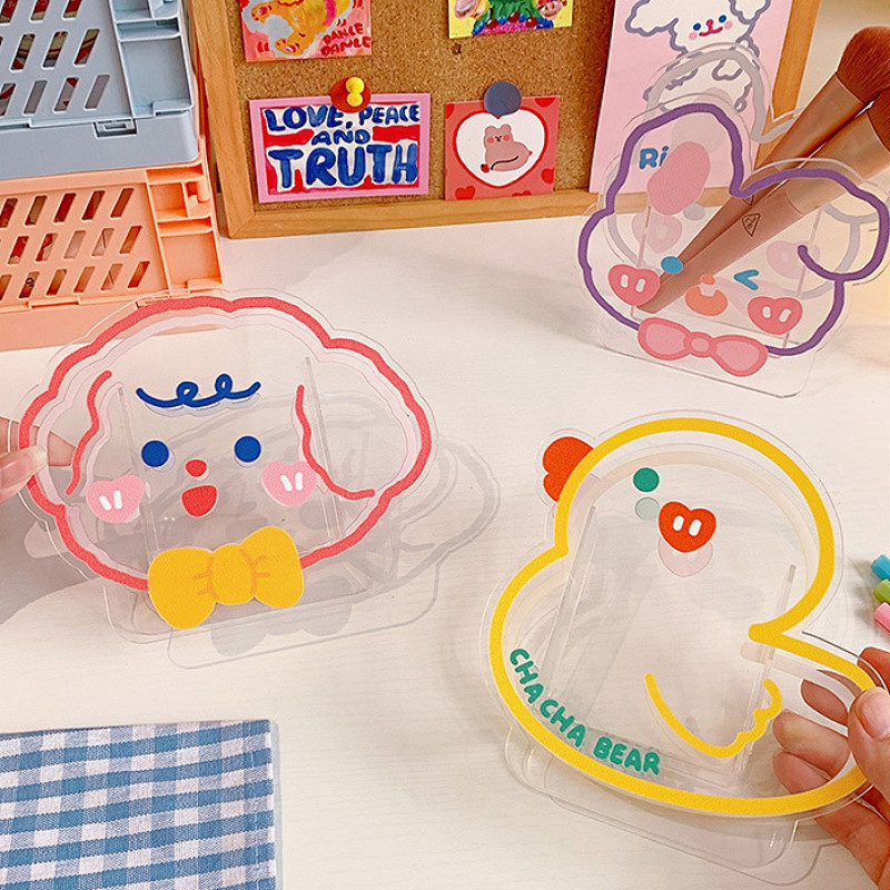 Kreativna cijev olovke Jednostavna akrilna cijev olovke Prozirna dekoracija za radnu površinu učenika Slatki čajni medo Višenamjenski pribor