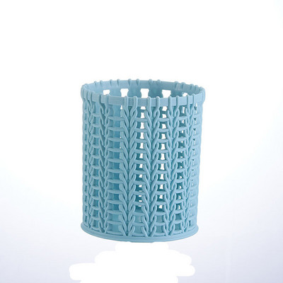 Kreatív rattan műanyag tolltartó Többfunkciós üreges dobozok asztali irodaszerekhez, vödör ceruzatartóhoz