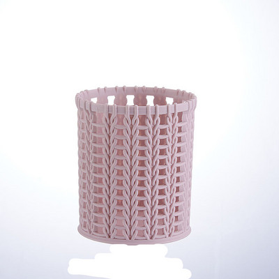 Kreatív rattan műanyag tolltartó Többfunkciós üreges dobozok asztali irodaszerekhez, vödör ceruzatartóhoz
