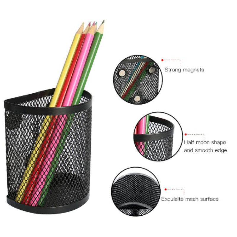 Μαγνητική θήκη για στυλό για ασπρόμαυρο ψυγείο Ανθεκτικό ελαφρύ πλέγμα αποθήκευσης Μαγνητικό ντουλάπι καλαθιού αξεσουάρ Organizer
