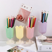 Műanyag tulipán tolltartó lány kis sminkdoboz Iskola írószer kellékek szervező asztali dekoráció