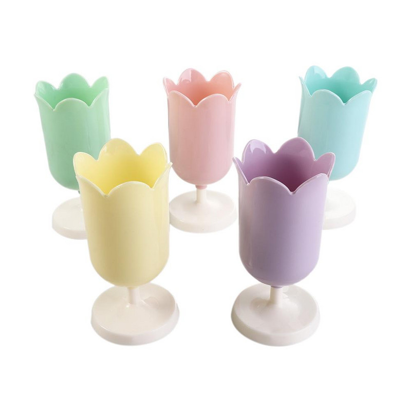 Műanyag tulipán tolltartó lány kis sminkdoboz Iskola írószer kellékek szervező asztali dekoráció