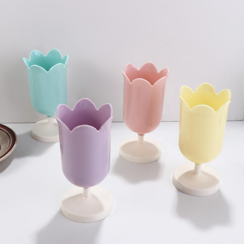 Műanyag tulipán tolltartó lány kis sminkdoboz Iskola írószer kellékek szervező asztali dekoráció