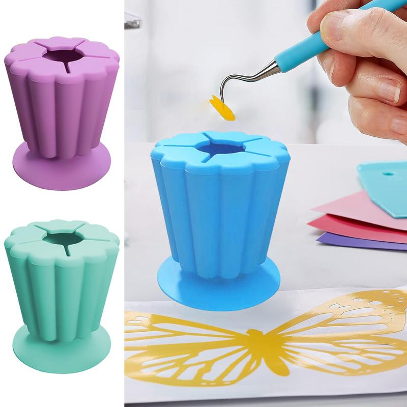 Нова винилова кутия за събиране на отпадъци Силиконова кутия за съхранение Настолна кутия за съхранение на отпадъци за плевене за DIY Craft Cricut Tool Плотер Аксесоари