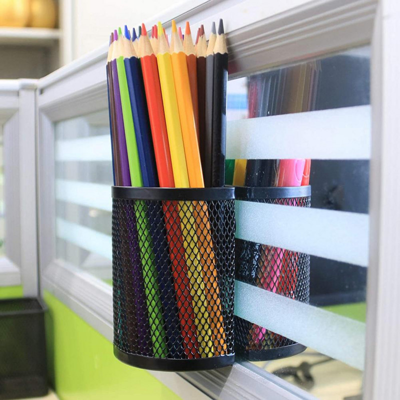Ceruzatartó Jó szellőzésű háló Helytakarékos fém multifunkciós asztali mágneses kosár tolltartó doboz sminkrendező