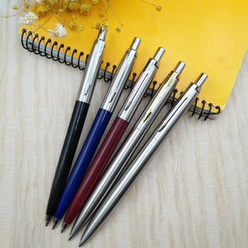 Метална химикалка в стил на рекламна преса Търговски подаръчни химикалки за училище Офис Core Solventborne Автоматична химикалка с черно мастило