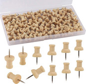 50 τεμ. Thumb Tacks - Τυπικές καρφίτσες ώθησης Steel Point and Wooden που χρησιμοποιούνται για σανίδες από φελλό ή χάρτες και ημερολόγιο, προμήθειες γραφείου για το σπίτι Cra