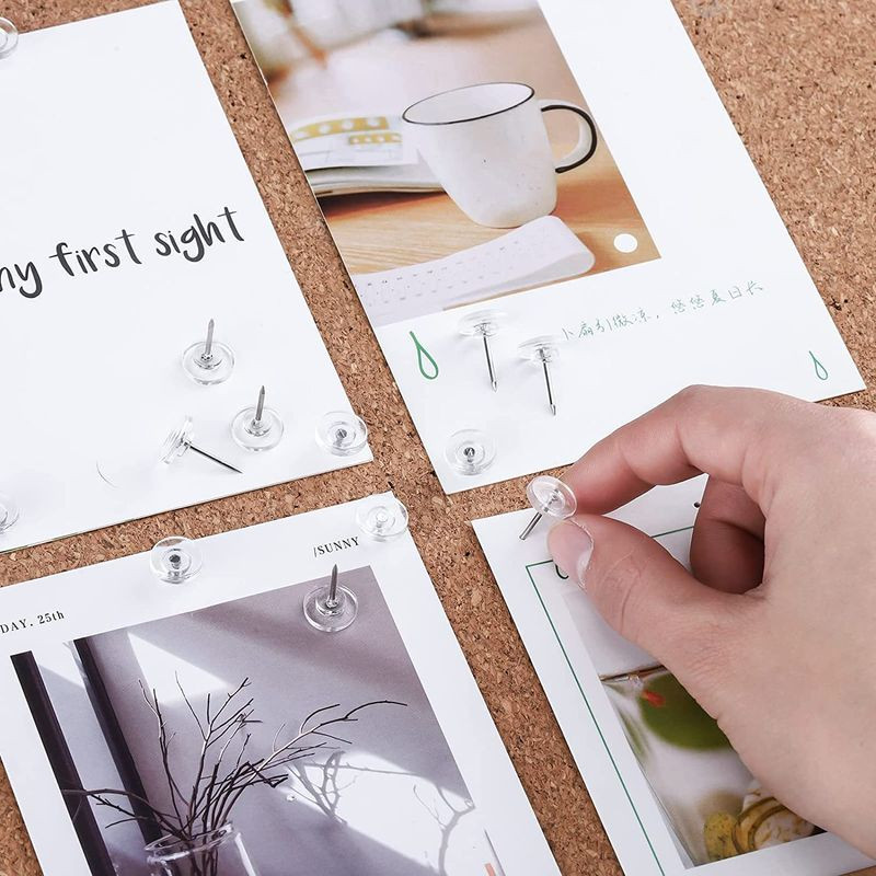 50 db Átlátszó térképtűk Többcélú lapos, kerek tűk Dekoratív rajzszögek Irodai kötőtűk Kellékek