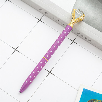 Στυλό Glitter Large Diamond Crystal Ballpoint Student Stationery Office Business 1,0mm Metal Rhinestone Financial Ball Point στυλό