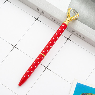 Στυλό Glitter Large Diamond Crystal Ballpoint Student Stationery Office Business 1,0mm Metal Rhinestone Financial Ball Point στυλό