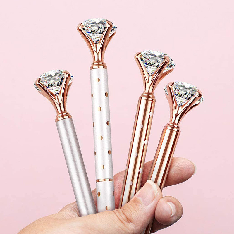 Στυλό Glitter Large Diamond Crystal Ballpoint Student Stationery Office Business 1,0mm Metal Rhinestone Financial Ball Point στυλό