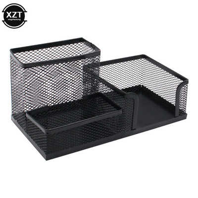 Trīs vienā galddatoru kancelejas piederumu uzglabāšanas kaste Radošs metāla zīmuļu turētājs Zīmuļi failu organizētājs Biroja piederumi Galddatori Dekorācijas