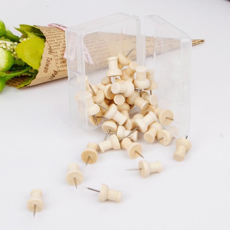 40 db fából készült rajzszög kreatív dekoratív rajzhoz a fejhez