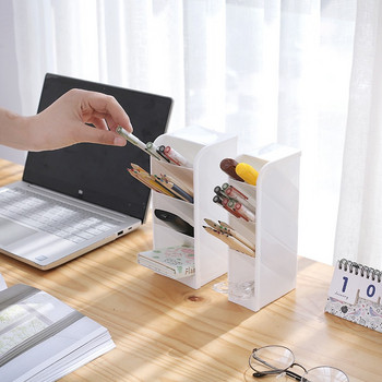 Kawaii Настолен държач за писалка Японски цветен органайзер за бюро Гримове Кутия за съхранение на моливи Сладки училищни канцеларски материали Офис аксесоари