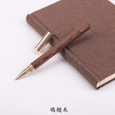 Химикалка с винтидж дървен корпус Месингова топка Химикалка с метална капачка Химикалка с канцеларски материали Училищни бизнес подаръци Консумативи Drop Shipping