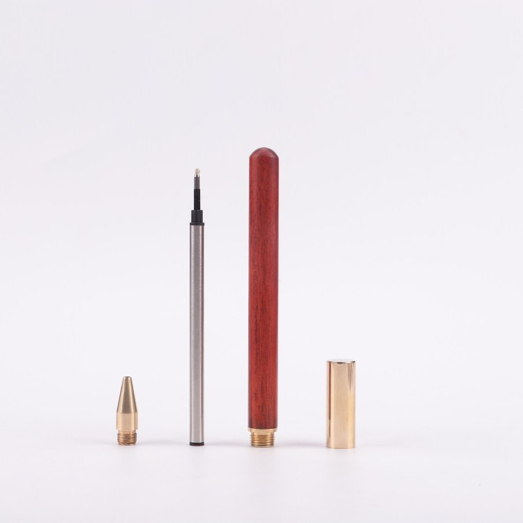 Химикалка с винтидж дървен корпус Месингова топка Химикалка с метална капачка Химикалка с канцеларски материали Училищни бизнес подаръци Консумативи Drop Shipping