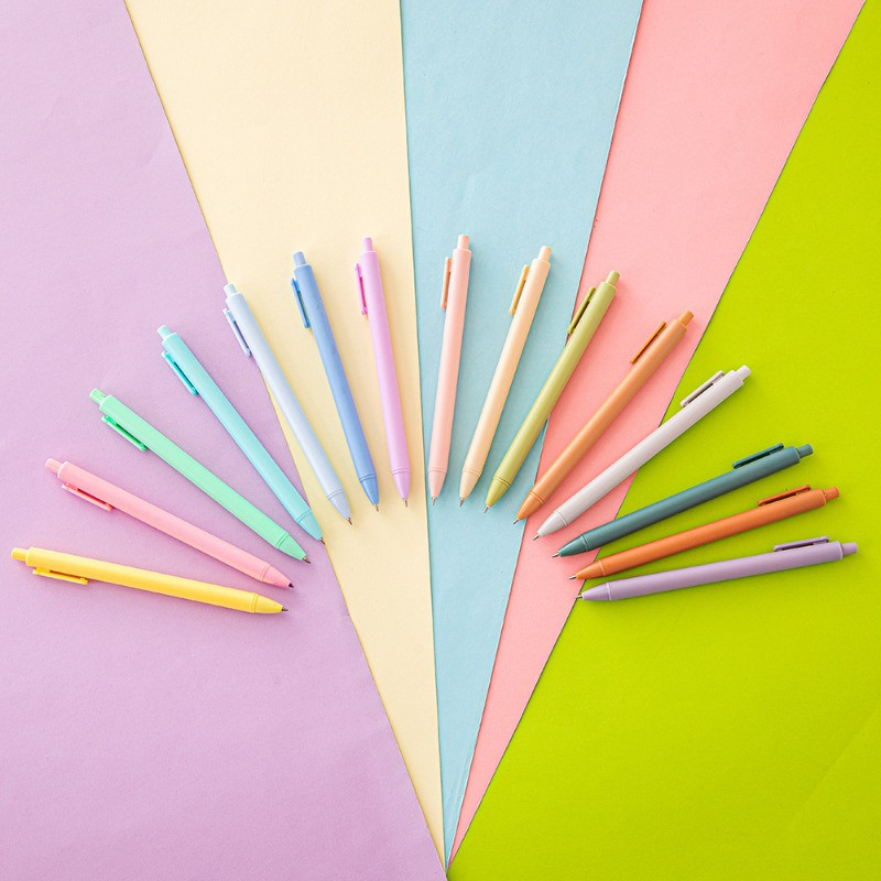 Комплект от 5 сладки химикалки, корейски и японски канцеларски материали за училище, неутрални химикалки Kawaii за бизнес и офис употреба