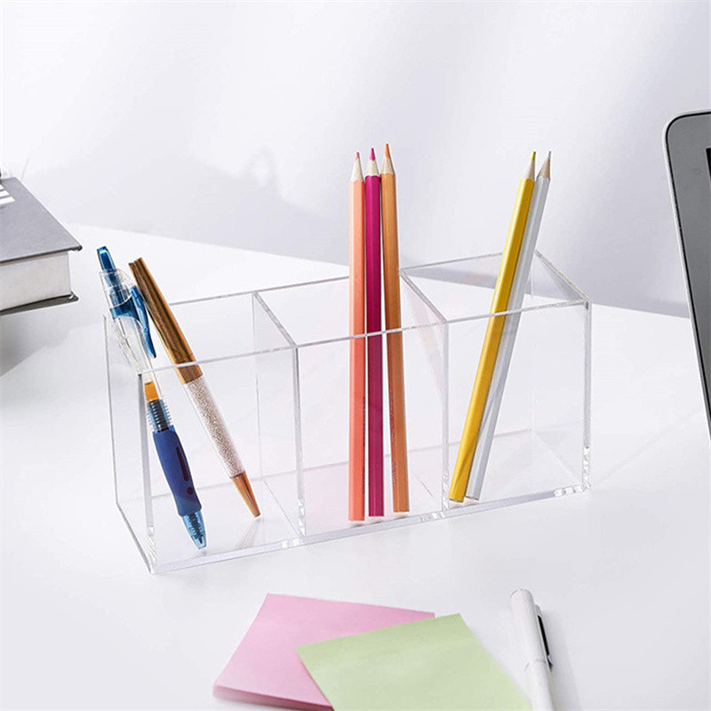 1/2/3 lyuk átlátszó tolltartó asztal ceruza festő ecset rendező doboz akril tároló állvány