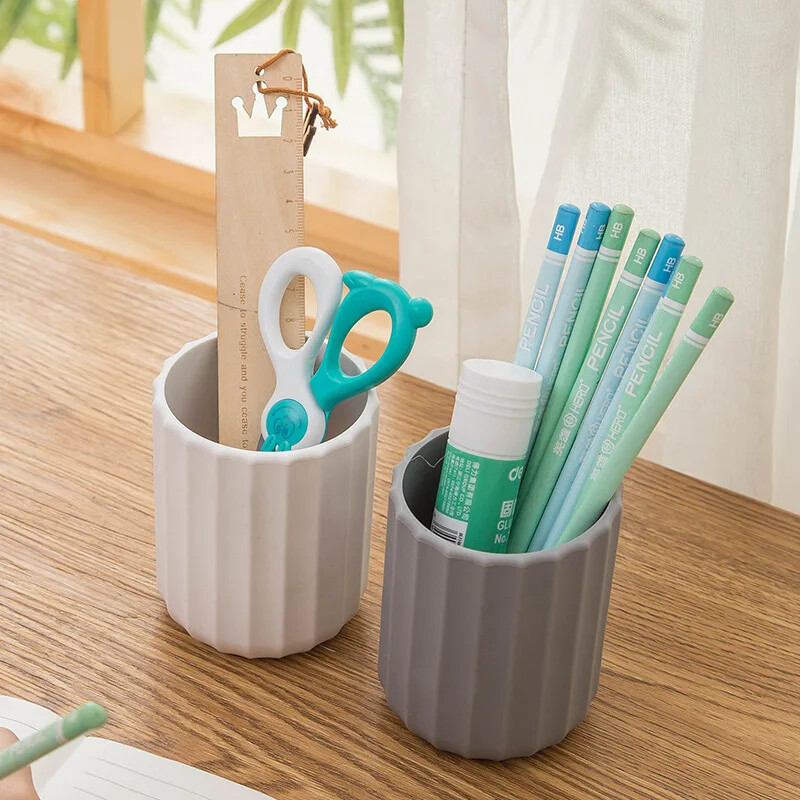 Θήκη για στυλό σιλικόνης Γραφείο Σχολική θήκη Πλαστικό κουτί στυλό Desk Organizer μολύβι Λευκό γκρι Οργανοθήκη γραφείου