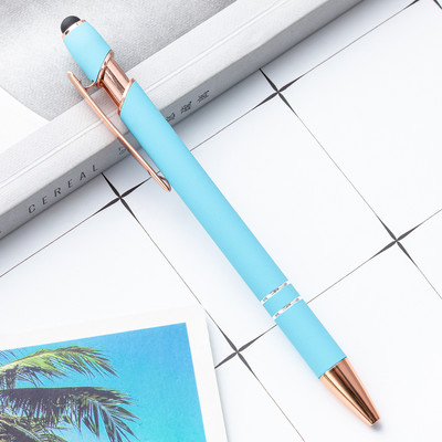 1 darab fém golyóstoll érintőceruzával, érintőképernyőkhöz, írószerekhez irodai iskolai ajándékokhoz