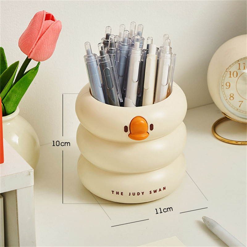 Aranyos kis sárga kacsa tolltartó gyerek asztali nagy kapacitású írószer tároló doboz szervező sminkecset tartó ajándék