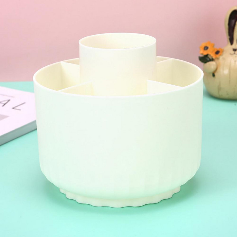 Sminktároló doboz tolltartó Forgó asztali rendszerező 5 nyílással a tollakhoz Sminkecsetek Ceruzák tárolókapacitás irodai használatra