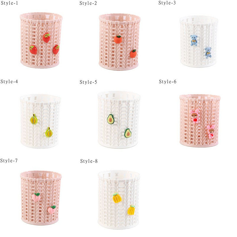 Δημιουργική απομίμηση θήκη για στυλό αμπέλου Κινούμενα σχέδια Θήκη μολυβιού με μολύβι Βούρτσα μακιγιάζ επιφάνειας εργασίας Οργανωτής αποθήκευσης χαρτικών