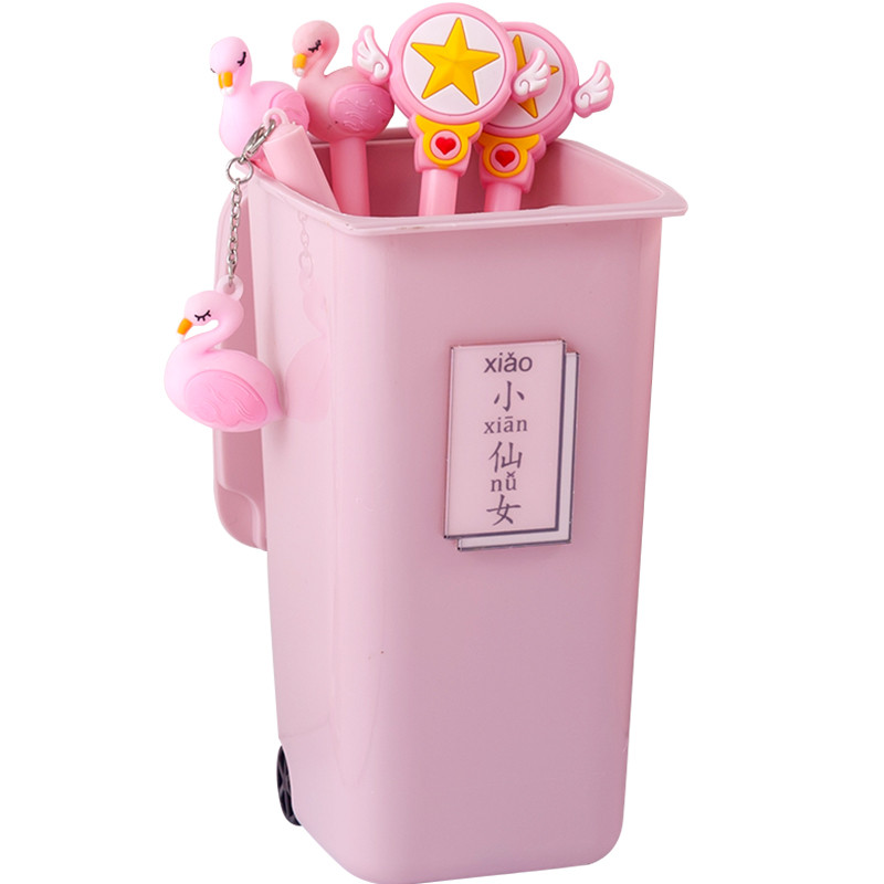 Творческо кошче за боклук Настолен органайзер Поставка за писалка Настолен органайзер Училищен офис Поставка за молив Органайзер Сладки канцеларски материали