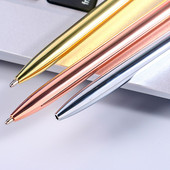 1,0 mm metallist Luksuslik kuldne värviline pastapliiatsid, mustad tindid, kirjutuspliiats Kooli kontoritarbed Kvaliteetne uus