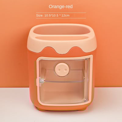 Cartoon Multi-grid Pig Stand Holder Student Kawaii Multi-function with Grid Storage Box Girl Heart Desktop Stationery box
