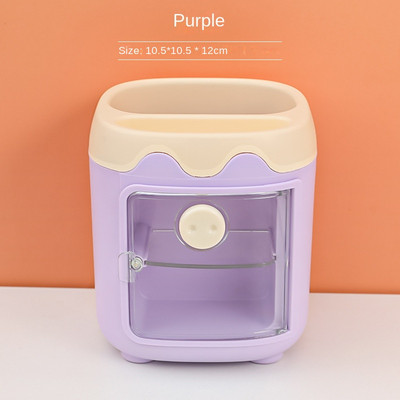 Cartoon Multi-grid Pig Stand Holder Student Kawaii Multi-function with Grid Storage Box Girl Heart Desktop Stationery box