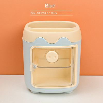 Cartoon Multi-grid Pig Stand Holder Student Kawaii Multi-function with Grid Storage Box Girl Heart Desktop Stationery box