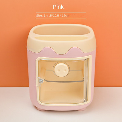 Cartoon Multi-grid Pig Stand Holder Student Kawaii Multi-function with Grid Storage Box Girl Heart Desktop Stationery box