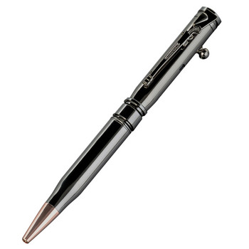 Луксозна екшън химикалка Черен метал за EDC Писане Водене на бележки Студентски канцеларски материали Парти подарък