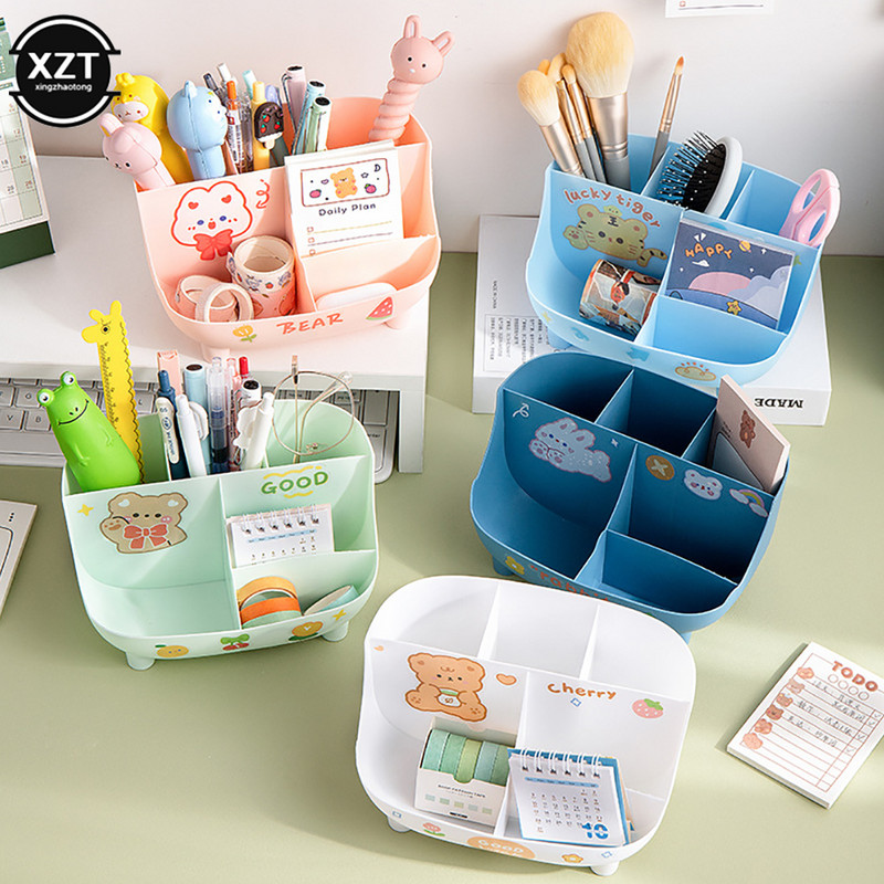 Kreatív 6 öves asztali szervező tolltartó többfunkciós asztali sminkek ceruzatartó állvány, doboz iskolai irodaszerek