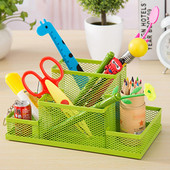 Hálós kocka fém állvány kombinációs tartó íróasztal asztali kiegészítők írószer Szervező toll ceruza Irodaszerek Tanulási tároló