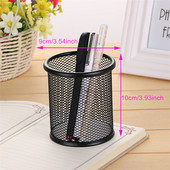 Konteiners Galda organizators Konteiners melns darbvirsmas metāla pildspalvu turētāji Tīkla zīmuļa kauss pildspalvu futrālis