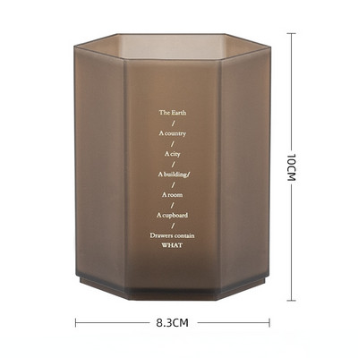 Kreatív hatszögletű tolltartó nagy kapacitású toll ceruza edénykefe tárolódoboz műanyag írószer íróasztal rendszerező