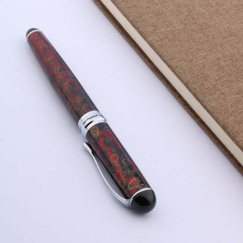 jinhao 750 metalni ledeni cvijet crveni nehrđajući čelik srebrni POKLON STUDENTSKA roler olovka