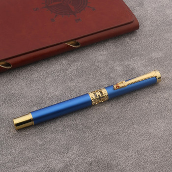 OFFICE класическа метална златна ученическа химикалка тюркоаз Ролерна химикалка с релефно издълбаване Консумативи химикалки