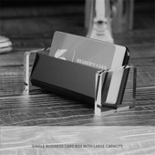 Fekete és átlátszó akril névjegykártya tartó íróasztalhoz műanyag névjegykártyákhoz kijelzőtartók állvány névkártyák szervező kártyapolc