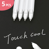 5 ΤΕΜ White Manga μαρκαδόροι Σετ 0,8 mm Μόνιμη μελάνι Scrapbook Tire Pen Αδιάβροχο Σχολικά προμήθειες Stationery Art στυλό πινέλου