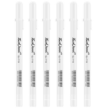 5 PCS White Manga Marker Pens Set 0,8 mm Permanent ink Scrapbook Tyre Pen Водоустойчиви училищни пособия Канцеларски материали Химикал с четка за изкуство